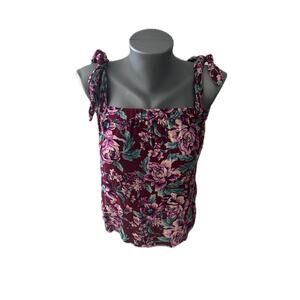 Women's American Eagle Outfitters Crop Off The Shoulder Floral Tank Size Small